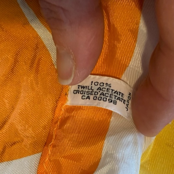 Retro orange acetate scarf. Measurements in photo. - Picture 4 of 4